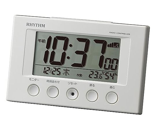 リズム多機能電波時計フィットウエーブスマート 白 8RZ166SR03 1個