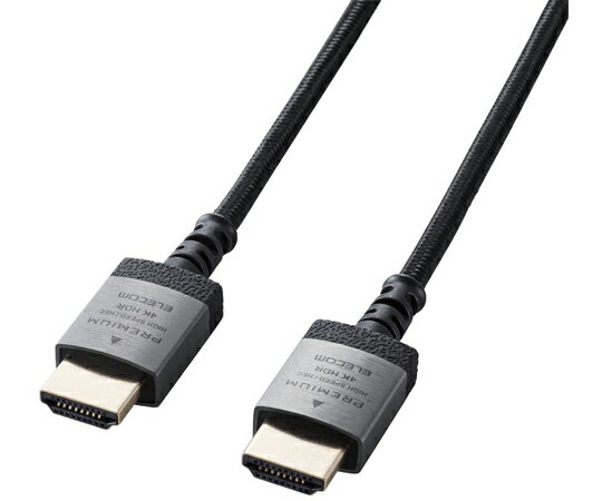 HDMIケーブル Premium スリムタイプ アルミコネクタ ナイロンメッシュケーブル 1.0m ブラック DH-HDP14ES10SBK 1本