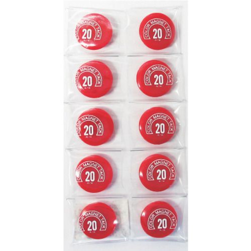 mitsuya　カラーマグネット丸型＃20　赤　　　　　　10個 (MR20RD)