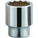 KTC 19.0sq.ソケット(十二角) 対辺寸法19mm 全長46mm 1個 (B619W)