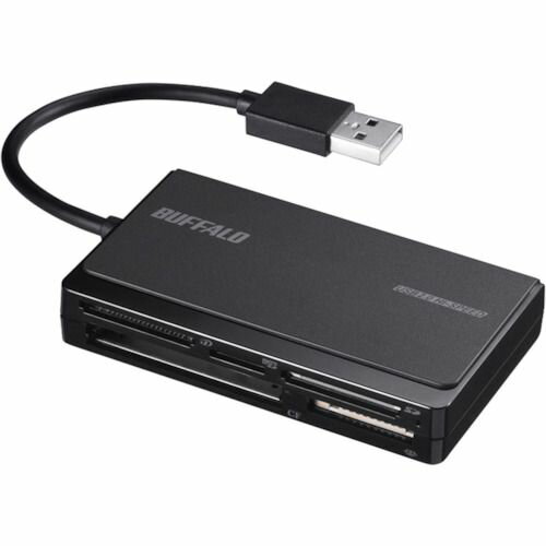 BUFFALO　USB2．0　マルチカードリーダー　UHS−I対応　ケーブル収納モデル　ブラック　1個 (BSCR500U2BK)