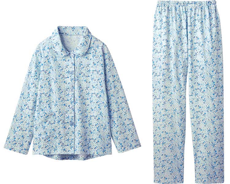 綿100％ゆったり思いやりパジャマ / M　サックス系 1枚