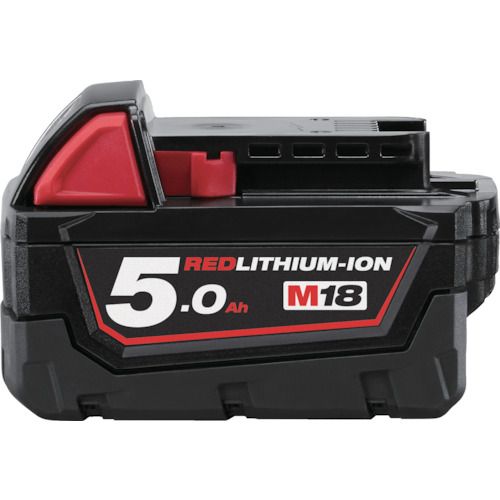 特長:●ミルウォーキーM18商品全てに使用できます。 仕様:●種類：電池パック●電圧(V)：18●容量(Ah)：5.0●適合機種：M18シリーズ 仕様2:●バッテリー容量：5.0Ah●バッテリー：リチウムイオン電池●ミルウォーキーC18 DFC JP、M12-18FC JP、M12-18SC JP充電器特長:●ミルウォーキーM18商品全てに使用できます。 仕様:●種類：電池パック●電圧(V)：18●容量(Ah)：5.0●適合機種：M18シリーズ 仕様2:●バッテリー容量：5.0Ah●バッテリー：リチウムイオン電池●ミルウォーキーC18 DFC JP、M12-18FC JP、M12-18SC JP充電器