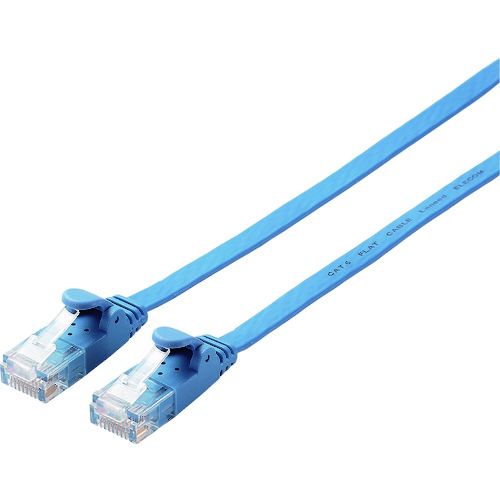 ELECOM カテゴリー6対応LANケーブル（フラット） 3m ブルー 1本 (LDGF2BU3)