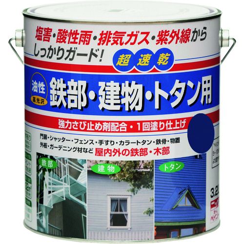 ニッぺ 油性鉄部・建物・トタン用 3．2L ナスコン HUB125-3．2 1缶 (4976124217548)