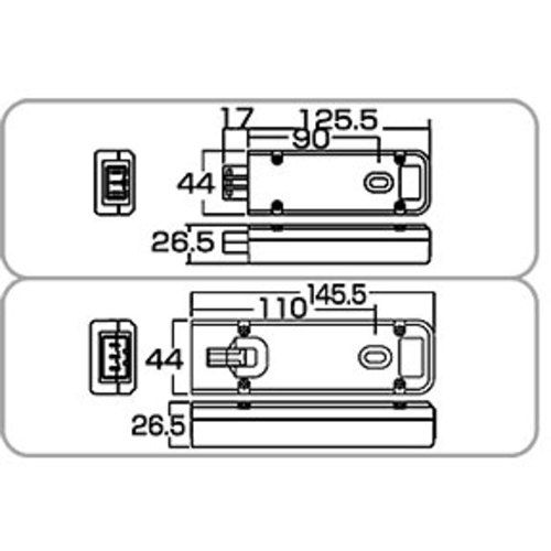 SANWA　15Aコンセントバー用延長アダプタ（VCTFコード0．4mコネクタ付）　1本 (TAPME7051T04)