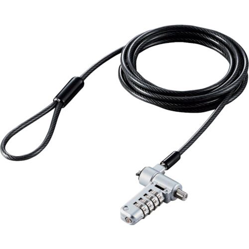 ELECOM　セキュリティワイヤーロック　ダイヤルシリンダー錠　マルチ用　1個 (ESL404)