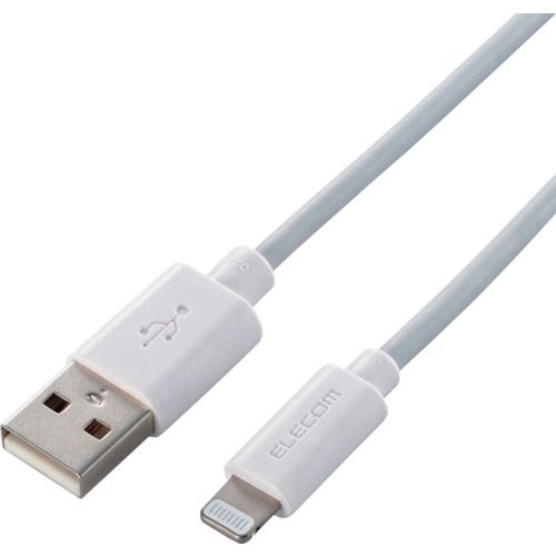 【期間限定!対象商品P2〜20倍】 ELECOM　Lightningケーブル　スタンダード　1．0m　ホワイト　1本 (MPAUAL10WH)