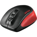 BUFFALO 無線 BlueLED 3ボタン プレミアムフィットマウス レッド 1個 (BSMBW300MRD)