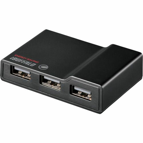 BUFFALO　USB2．0　電源連動節電機能付きセルフパワー4ポートハブ　ブラック　1個 (BSH4AE12BK)
