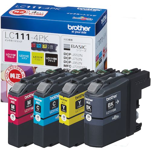 【SS限定 38万商品以上10%OFF】 brother　インクカートリッジ　LC111−4PK　4色パック　1Pk (LC1114PK)