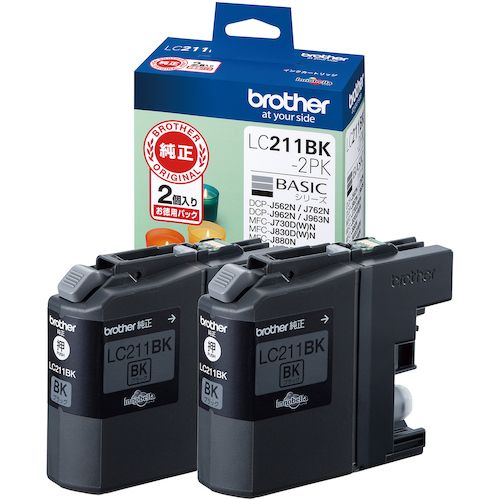 【SS限定 38万商品以上10%OFF】 brother　インクカートリッジ　LC211BK−2PK　ブラック×2個パック　1Pk (LC211BK2PK)
