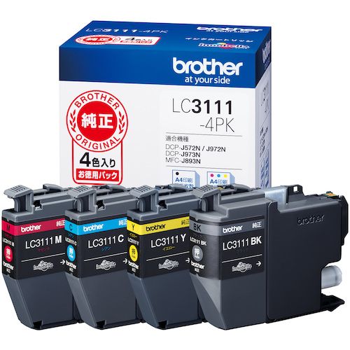 【SS限定 38万商品以上10%OFF】 brother　インクカートリッジ　LC3111−4PK　4色パック　1Pk (LC31114PK)