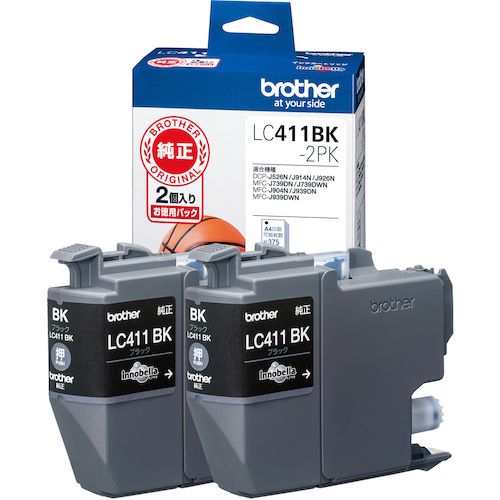 Refill Ink - 【期間限定!対象商品P2〜20倍】 brother　インクカートリッジ　LC411BK−2PK　ブラック×2個パック　1Pk (LC411BK2PK)