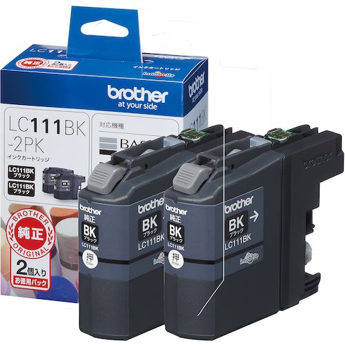 【SS限定 38万商品以上10%OFF】 brother　インクカートリッジ　LC111BK−2PK　ブラック×2個パック　1Pk (LC111BK2PK)