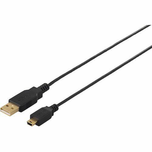 BUFFALO　USB2．0ケーブル（A　to　miniB）　スリムタイプ　2．5m　ブラック　1個 (BSUAMNSM225BK)