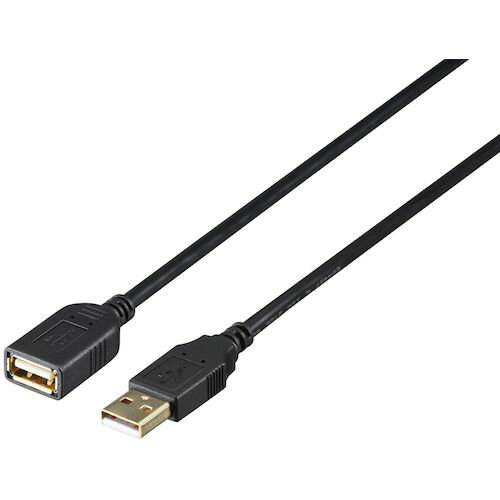 BUFFALO　USB2．0延長ケーブル（A　to　A）　カーボン素子ねり込みタイプ　1m　ブラック　1個 (BSUAAFR210BK)