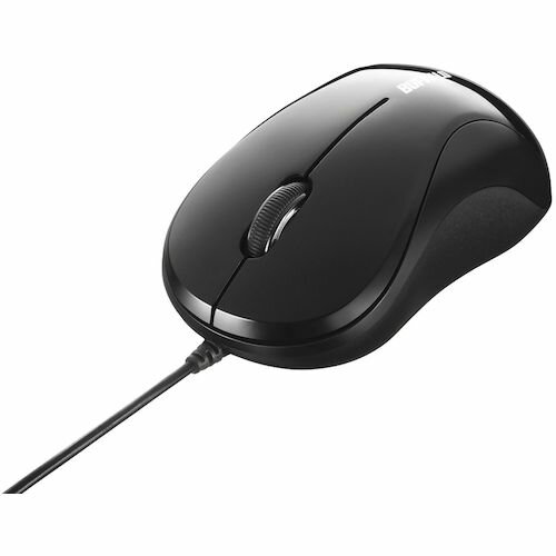 BUFFALO 有線 光学式マウス 3ボタンタイプ Sサイズ ブラック 1個 (BSMOU050SBKZ)