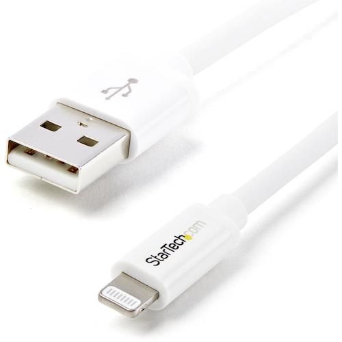 スターテック　Lightningケーブル／USB−A／1m／480Mbps／Apple　MFi認証／ホワイト／iPhone　充電　対応 1袋