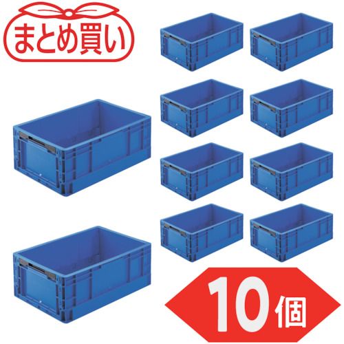 TRUSCO 【まとめ買い】オリコン TPO型 折りたたみコンテナ TP規格 32L ダークブルー 10個 1S (TPO362DB10P)