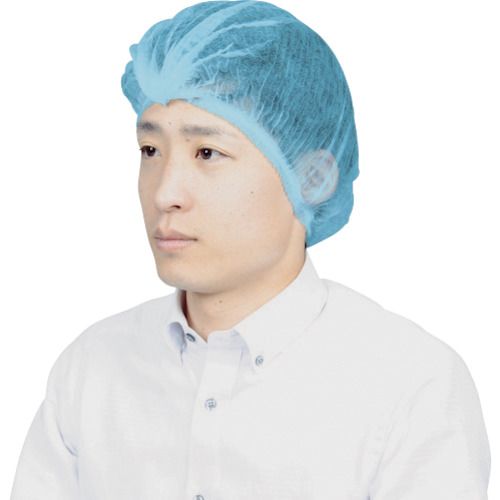 特長:●通気性が良く、ムレにくいです。●毛髪の脱落を防止します。 用途:●食品工場など。 仕様:●色：ブルー●サイズ：フリー●タイプ：使い捨て 材質／仕上:●不織布（1層）特長:●通気性が良く、ムレにくいです。●毛髪の脱落を防止します。 用途:●食品工場など。 仕様:●色：ブルー●サイズ：フリー●タイプ：使い捨て 材質／仕上:●不織布（1層）