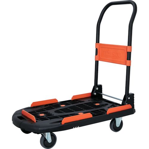 TRUSCO　樹脂台車　カルティオ（新型）　780X490　折畳　黒　荷物落下防止柵付キャンペーン 1台