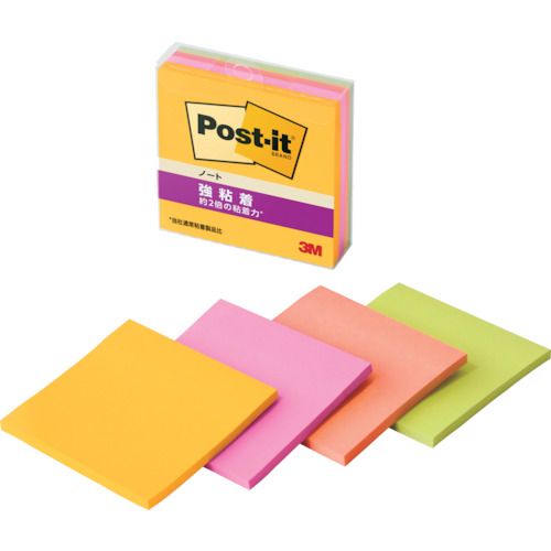 3M ポスト・イット 強粘着ノート マルチカラー6 1Pk (654SSMC6)