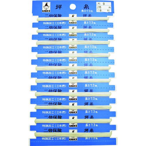 特長:●伸びにくく正確な墨打ちができます。 用途:●スミツボ用替糸 仕様:●カードサイズ(mm)：113×195 仕様2:●カード巻●太さ約0.15mm　長さ73m 材質／仕上:●糸：純絹 注意:●幼児の手の届かないところで使用、保管してください。●糸を手や歯で切るとけがをする恐れがあります。●糸を火で切らないでください。特長:●伸びにくく正確な墨打ちができます。 用途:●スミツボ用替糸 仕様:●カードサイズ(mm)：113×195 仕様2:●カード巻●太さ約0.15mm　長さ73m 材質／仕上:●糸：純絹 注意:●幼児の手の届かないところで使用、保管してください。●糸を手や歯で切るとけがをする恐れがあります。●糸を火で切らないでください。