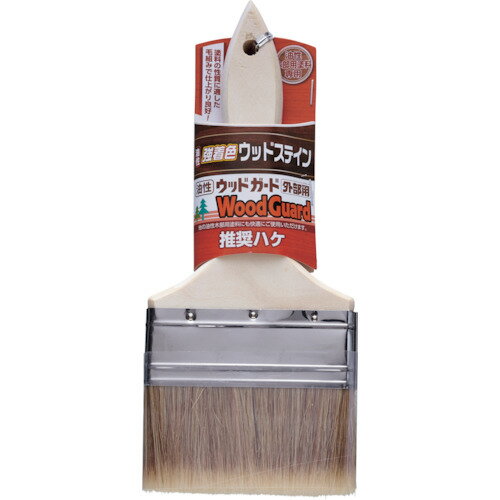 特長:●アサヒペンおすすめの油性木部用塗料の推奨刷毛。●塗料の性質に適した毛組み。●厳選した化学繊維と豚毛を配合した独自の毛組みで塗りやすさと仕上がりの良さを実現。 用途:●油性木部用塗料の塗装作業に。●メーカー推奨塗料：アサヒペン油性ウッドガード外部用、アサヒペン油性強着色ウッドステイン 仕様:●刷毛幅(mm)：100●毛丈(mm)：50●玉厚(mm)：15●全長(mm)：233●適合塗料：油性木部塗料●形状：寸胴刷毛 材質／仕上:●毛材：化学繊維●豚毛 注意:●新しいハケは、使用前によくしごいて抜け毛を処理しておきます。特長:●アサヒペンおすすめの油性木部用塗料の推奨刷毛。●塗料の性質に適した毛組み。●厳選した化学繊維と豚毛を配合した独自の毛組みで塗りやすさと仕上がりの良さを実現。 用途:●油性木部用塗料の塗装作業に。●メーカー推奨塗料：アサヒペン油性ウッドガード外部用、アサヒペン油性強着色ウッドステイン 仕様:●刷毛幅(mm)：100●毛丈(mm)：50●玉厚(mm)：15●全長(mm)：233●適合塗料：油性木部塗料●形状：寸胴刷毛 材質／仕上:●毛材：化学繊維●豚毛 注意:●新しいハケは、使用前によくしごいて抜け毛を処理しておきます。