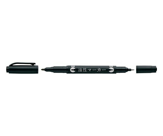 Rakuten - 【期間限定!対象商品P2〜20倍】 油性マーカーツイン細字・極細 黒1本　4339-8942 1本