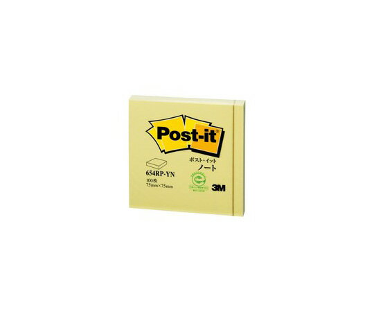 【SS限定 38万商品以上10%OFF】 Post-it 再生紙ノート イエロー 1パック（100枚×1パッド入）　654RP-YN 1パック(100枚×1パッド入)