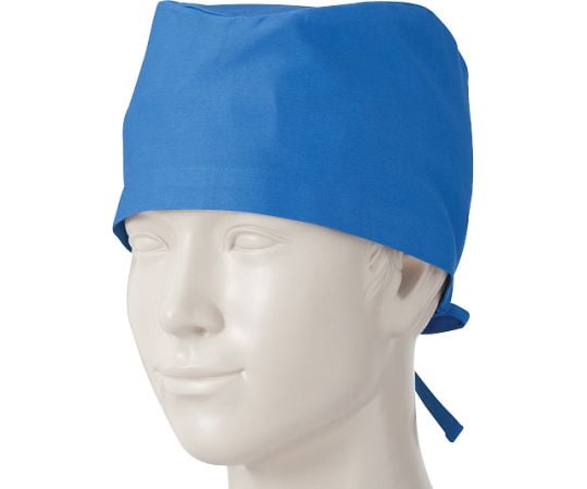 【期間限定!対象商品P2〜20倍】 手術帽子（後ヒモ式） ブルー フリー 1組（2枚入）　197-91 フリー 1組(2枚入)