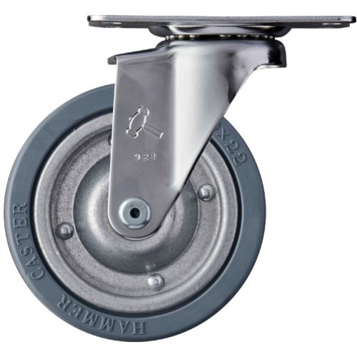 ハンマー　プレート式キャスター　自在　ゴム車輪（スチールホイール）　100mm　Eシリーズ　1個 (420EP..