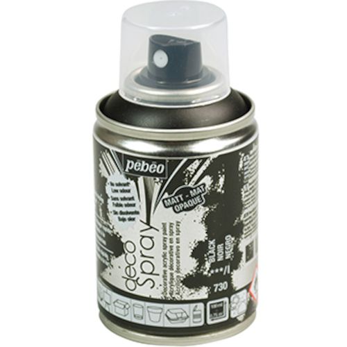 Pebeo デコスプレー 100ml マット色 ブラック 1本 (093730)