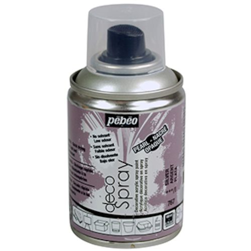 Pebeo デコスプレー 100ml マット色 パール色 シルバー 1本 (093767)