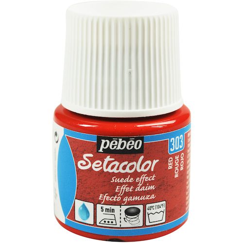 Pebeo　布用水性アクリル絵具セタカラースウェード　45ml　レッド　1本 (295303)