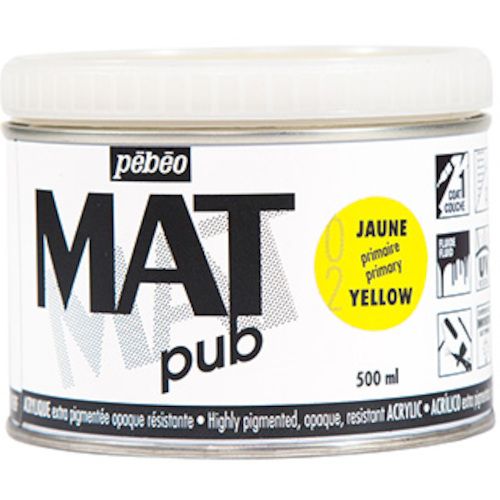 Pebeo　マットピュブ　500ml　NO．02　プライマリーイエロー　1本 (257002)