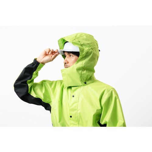 カジメイク　7521　レインスーツエボリューション　ライム　LL　1着 (752184LL)