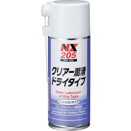 特長:●ゴム、プラスチック潤滑剤● PTFE（フッ素樹脂）の乾燥被膜なのでべたつきがなく、ホコリを寄せ付けません。● シリコーン系潤滑剤に比べ潤滑効果が長続きします。● ノンシリコーンタイプなので、塗装にも影響を与えません。 用途:● プラスチック成形金型のエジェクターピンの潤滑● 各種機械の回転部、摺動部の潤滑● その他油を嫌う摺動部の潤滑 仕様:●色：微白色●容量(ml)：247 材質／仕上:●PTFE、フッ素油、フッ素系溶剤特長:●ゴム、プラスチック潤滑剤● PTFE（フッ素樹脂）の乾燥被膜なのでべたつきがなく、ホコリを寄せ付けません。● シリコーン系潤滑剤に比べ潤滑効果が長続きします。● ノンシリコーンタイプなので、塗装にも影響を与えません。 用途:● プラスチック成形金型のエジェクターピンの潤滑● 各種機械の回転部、摺動部の潤滑● その他油を嫌う摺動部の潤滑 仕様:●色：微白色●容量(ml)：247 材質／仕上:●PTFE、フッ素油、フッ素系溶剤