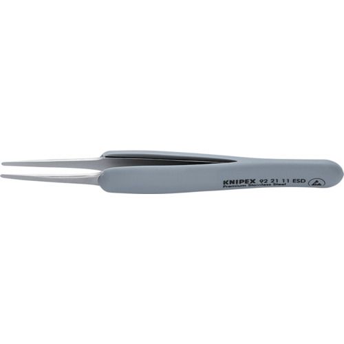 【期間限定!対象商品P2〜20倍】 KNIPEX　ラバーハンドル付き精密ピンセット　先広　123ММ　1本 (922111ESD)