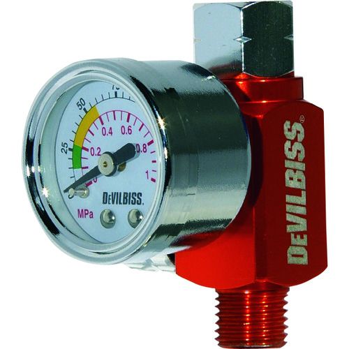 DeVilbiss　ガン手元エアバルブ（ゲージ付）　1個 (HAV503B)