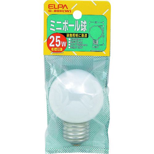 ELPA　ミニボール球25W　1個 (G80HW)