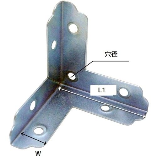 WAKI　ユニクロ三方面隅金　BY−012　ショウ　38MM　1個 (BY012)