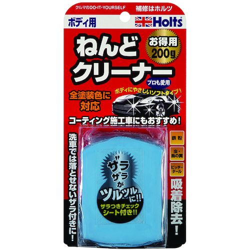 特長:●しっかりと鉄粉を除去することが出来るプロ仕様のねんどクリーナー●洗車では落とせないボディのザラつきを吸着し、やさしく除去します。●目視では確認しにくい鉄粉をチェックするこだわりのチェックシート付属●WAXやコーティング作業前の下地作りにおすすめです。●洗車では落とせないボディのザラつきを吸着し、やさしく除去します。●コーティング施工車、全塗装色対応。●100gと200gの2種類展開。 用途:●鉄粉の除去等に。 仕様:●容量(g)：200 仕様2:●ねんどクリーナー・ボディ用200g特長:●しっかりと鉄粉を除去することが出来るプロ仕様のねんどクリーナー●洗車では落とせないボディのザラつきを吸着し、やさしく除去します。●目視では確認しにくい鉄粉をチェックするこだわりのチェックシート付属●WAXやコーティング作業前の下地作りにおすすめです。●洗車では落とせないボディのザラつきを吸着し、やさしく除去します。●コーティング施工車、全塗装色対応。●100gと200gの2種類展開。 用途:●鉄粉の除去等に。 仕様:●容量(g)：200 仕様2:●ねんどクリーナー・ボディ用200g