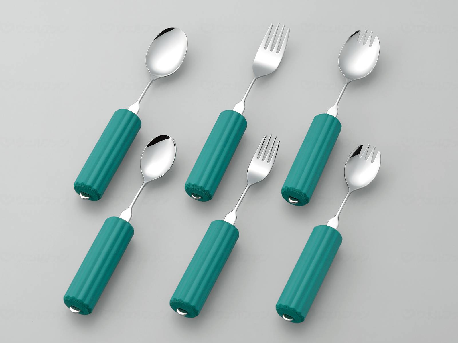 斉藤工業オールステンレスハンドル スプーンフォーク兼用（大） D丸形28スポンジ付 大