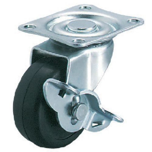 Rakuten - 【期間限定!対象商品P2〜20倍】 ユーエイ　プレート式　自在　キャスター　ゴム　車輪径50mm　ストッパー付き　Lタイプ　LG−S型　取付寸法46×35　1個 (LG50RS)