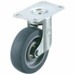 【期間限定!対象商品P2〜20倍】 ユーエイ　プレート式　自在　キャスター　エラストマー　車輪径75mm　　SILENTタイプ　EF型　取付寸法56×28　1個 (EF75ELSB)