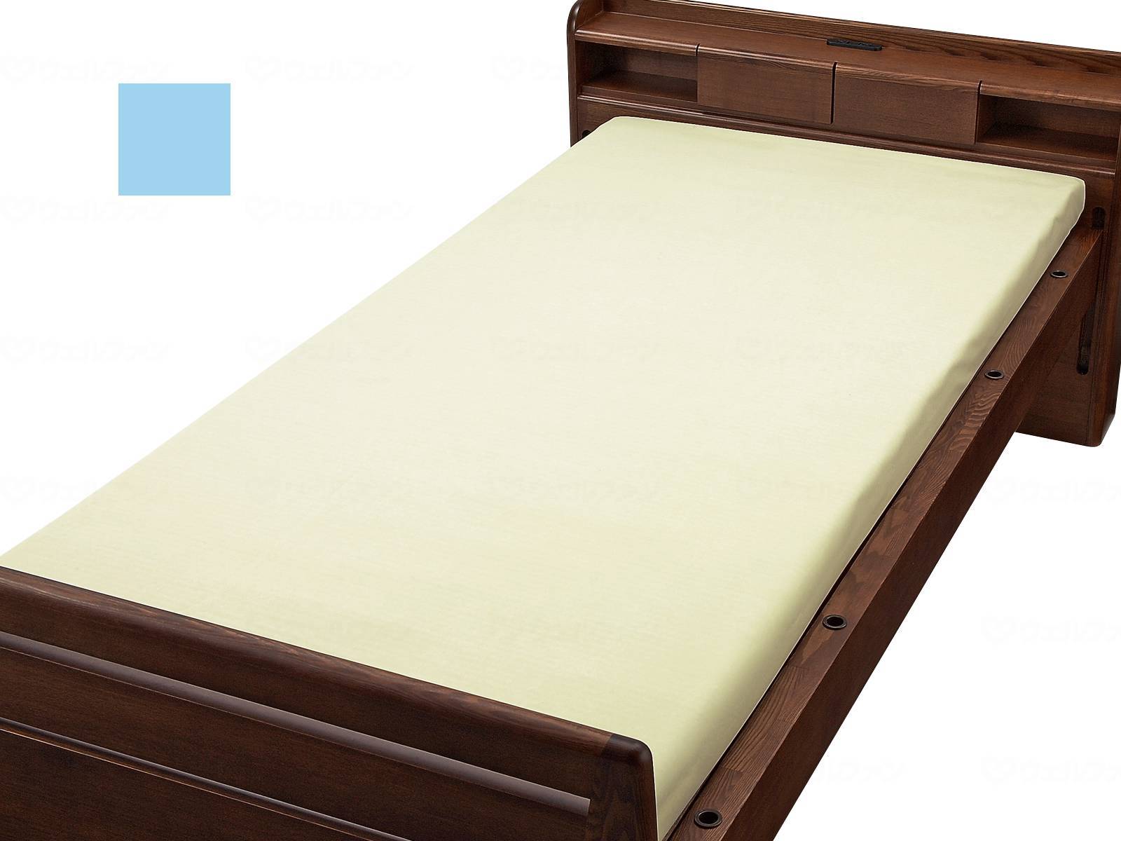 ウェルファントリコットパイルフラット型防水シーツ サックス