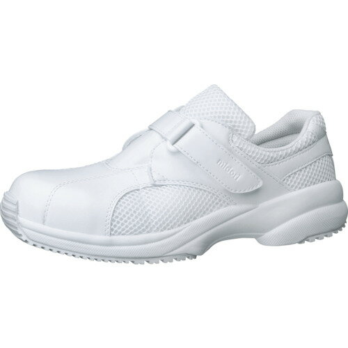 特長:●先芯入りで落下物等からつま先を保護します。●柔らかい人工皮革を使用し、ソフトな履き心地です。●消臭・抗菌防臭・防カビ効果で靴内を清潔に保ちます。●側面にはメッシュを使用し、通気性を高めました。●靴底は特殊配合の合成ゴムで滑りにくいハイグリップソールで優れた安全性を発揮します。 用途:●看護師用。●介護士用。 仕様:●寸法(cm)：26.5●足幅サイズ：EEE●色：ホワイト 材質／仕上:●先芯：樹脂●甲被：人工皮革／メッシュ●靴底：EVA／合成ゴム●中敷：EVAカップインソール（抗菌・防臭） 注意:●屋外でのご使用には、適さない場合（靴底の消耗を早める等）があります。●質量は、23.5cmを基準としています。特長:●先芯入りで落下物等からつま先を保護します。●柔らかい人工皮革を使用し、ソフトな履き心地です。●消臭・抗菌防臭・防カビ効果で靴内を清潔に保ちます。●側面にはメッシュを使用し、通気性を高めました。●靴底は特殊配合の合成ゴムで滑りにくいハイグリップソールで優れた安全性を発揮します。 用途:●看護師用。●介護士用。 仕様:●寸法(cm)：26.5●足幅サイズ：EEE●色：ホワイト 材質／仕上:●先芯：樹脂●甲被：人工皮革／メッシュ●靴底：EVA／合成ゴム●中敷：EVAカップインソール（抗菌・防臭） 注意:●屋外でのご使用には、適さない場合（靴底の消耗を早める等）があります。●質量は、23.5cmを基準としています。