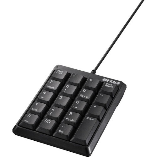 BUFFALO 有線コンパクトテンキーボード ブラック 1個